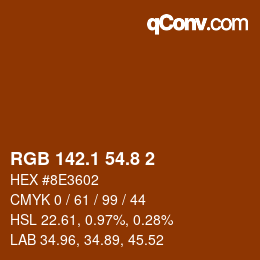 Color code: RGB 142.1 54.8 2 | qconv.com