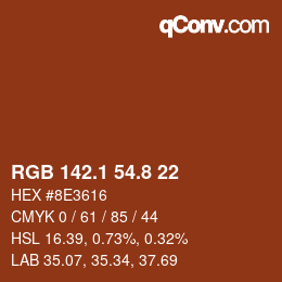 Code couleur: RGB 142.1 54.8 22 | qconv.com
