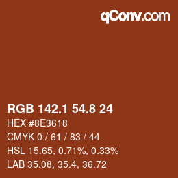 Color code: RGB 142.1 54.8 24 | qconv.com
