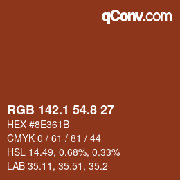Color code: RGB 142.1 54.8 27 | qconv.com