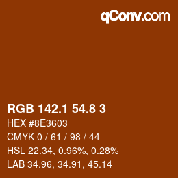 Color code: RGB 142.1 54.8 3 | qconv.com