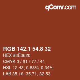 Color code: RGB 142.1 54.8 32 | qconv.com