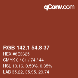 Color code: RGB 142.1 54.8 37 | qconv.com