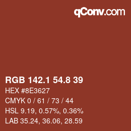 Color code: RGB 142.1 54.8 39 | qconv.com