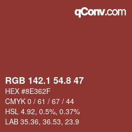 Color code: RGB 142.1 54.8 47 | qconv.com