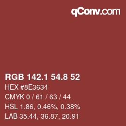 Color code: RGB 142.1 54.8 52 | qconv.com