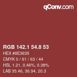 Color code: RGB 142.1 54.8 53 | qconv.com