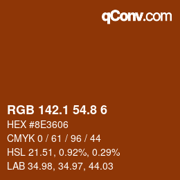 カラーコード: RGB 142.1 54.8 6 | qconv.com