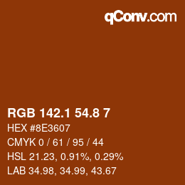 Color code: RGB 142.1 54.8 7 | qconv.com