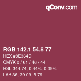 Color code: RGB 142.1 54.8 77 | qconv.com