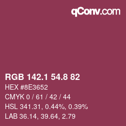 Color code: RGB 142.1 54.8 82 | qconv.com