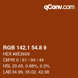 Color code: RGB 142.1 54.8 9 | qconv.com