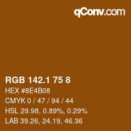 カラーコード: RGB 142.1 75 8 | qconv.com