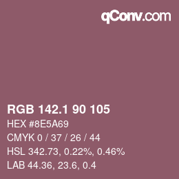 カラーコード: RGB 142.1 90 105 | qconv.com