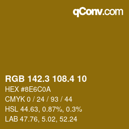 カラーコード: RGB 142.3 108.4 10 | qconv.com