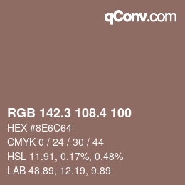 カラーコード: RGB 142.3 108.4 100 | qconv.com