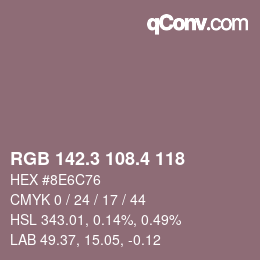 カラーコード: RGB 142.3 108.4 118 | qconv.com