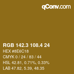 カラーコード: RGB 142.3 108.4 24 | qconv.com