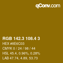 カラーコード: RGB 142.3 108.4 3 | qconv.com
