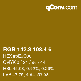 カラーコード: RGB 142.3 108.4 6 | qconv.com