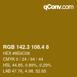 カラーコード: RGB 142.3 108.4 8 | qconv.com