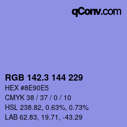 カラーコード: RGB 142.3 144 229 | qconv.com
