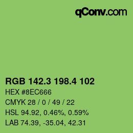 カラーコード: RGB 142.3 198.4 102 | qconv.com