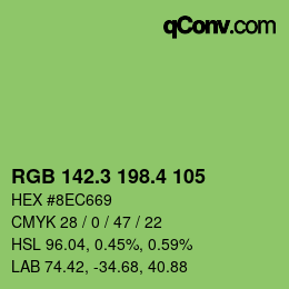 カラーコード: RGB 142.3 198.4 105 | qconv.com