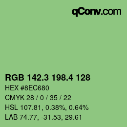 カラーコード: RGB 142.3 198.4 128 | qconv.com