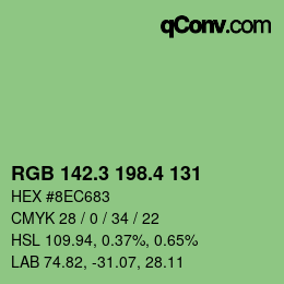 カラーコード: RGB 142.3 198.4 131 | qconv.com
