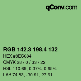 カラーコード: RGB 142.3 198.4 132 | qconv.com