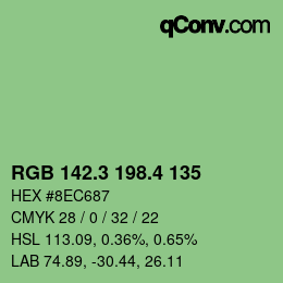 カラーコード: RGB 142.3 198.4 135 | qconv.com