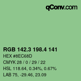 カラーコード: RGB 142.3 198.4 141 | qconv.com