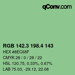 カラーコード: RGB 142.3 198.4 143 | qconv.com