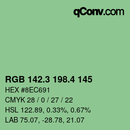 カラーコード: RGB 142.3 198.4 145 | qconv.com