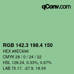 カラーコード: RGB 142.3 198.4 150 | qconv.com