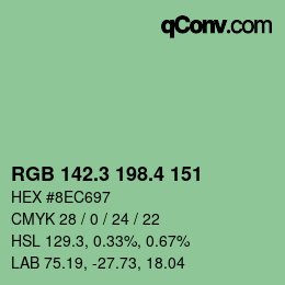 カラーコード: RGB 142.3 198.4 151 | qconv.com