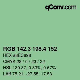 カラーコード: RGB 142.3 198.4 152 | qconv.com