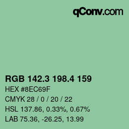 カラーコード: RGB 142.3 198.4 159 | qconv.com