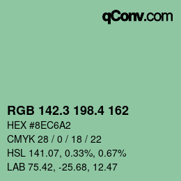カラーコード: RGB 142.3 198.4 162 | qconv.com