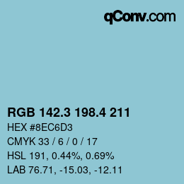 カラーコード: RGB 142.3 198.4 211 | qconv.com