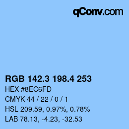 カラーコード: RGB 142.3 198.4 253 | qconv.com