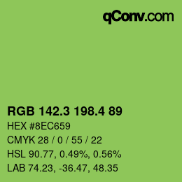 カラーコード: RGB 142.3 198.4 89 | qconv.com