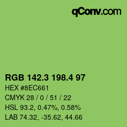 カラーコード: RGB 142.3 198.4 97 | qconv.com