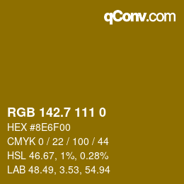 カラーコード: RGB 142.7 111 0 | qconv.com