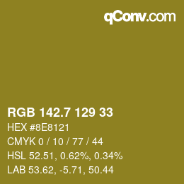 カラーコード: RGB 142.7 129 33 | qconv.com