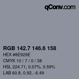 カラーコード: RGB 142.7 146.6 158 | qconv.com
