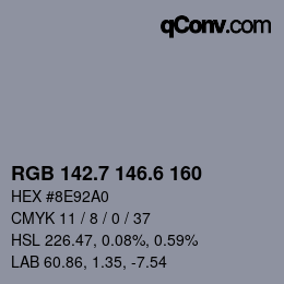 カラーコード: RGB 142.7 146.6 160 | qconv.com