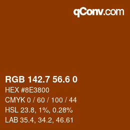 カラーコード: RGB 142.7 56.6 0 | qconv.com