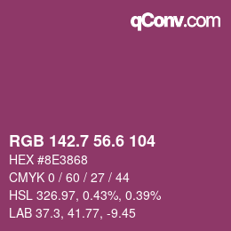 カラーコード: RGB 142.7 56.6 104 | qconv.com